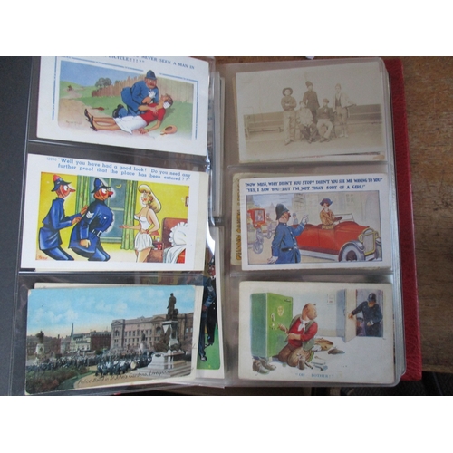 138 - Social. Coln. in modern album of Police related incl. comic incl. artists Tom Browne, Lawson Wood, T... 