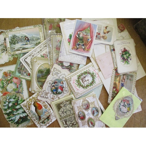 147 - Misc. collectables. Coln. of early greetings cards. Envelope type, padded, lace and mechanical. Wood... 