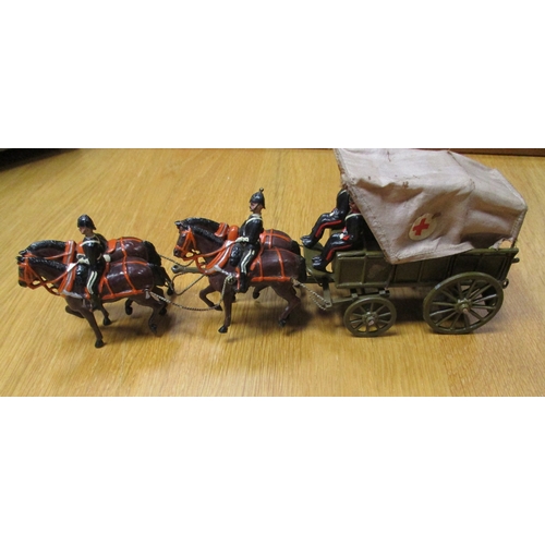 181 - Britains. RAMC Ambulance No.145, some paint loss, seated wagon soldier cracked but otherwise good, B... 