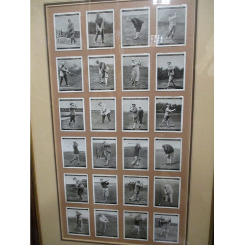 19 - Collection of complete sets in frames with Churchman Famous Golfers, Holed in One, Jovial Golfers, P... 