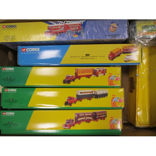 199 - Collection including Corgi Showmans Caravan No 31702, trailer and Dodgem No 15901, trailer caravan N... 