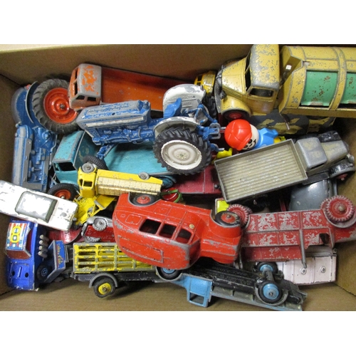 220 - Collection including unboxed older Dinky play worn, Corgi, metal animals, boxed Britains and Matchbo... 