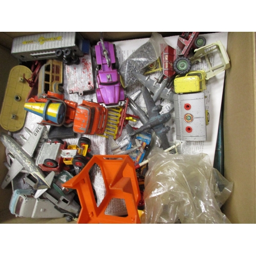 220 - Collection including unboxed older Dinky play worn, Corgi, metal animals, boxed Britains and Matchbo... 