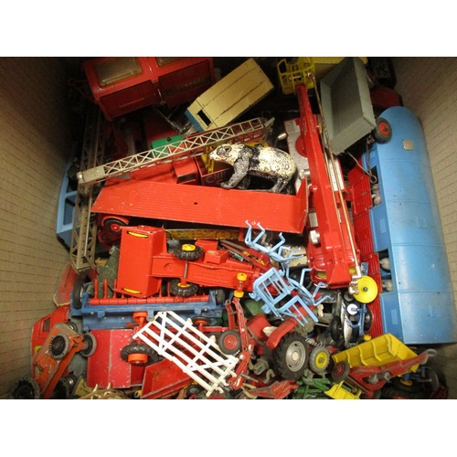 220 - Collection including unboxed older Dinky play worn, Corgi, metal animals, boxed Britains and Matchbo... 