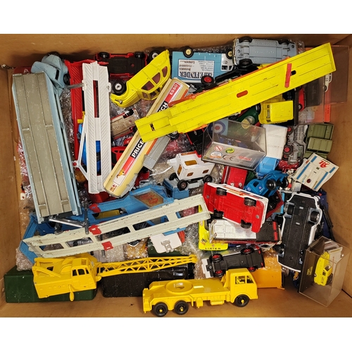 221 - Collection of unboxed cars, buses, trucks etc. generally good to very good with Corgi, Dinky, Lesney... 