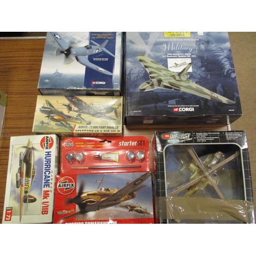 228 - Collection of aircraft including large majority Amer Com, Atlas, Corgi AA, plus kits with Airfix, Re... 