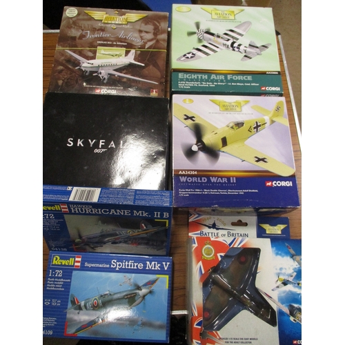 228 - Collection of aircraft including large majority Amer Com, Atlas, Corgi AA, plus kits with Airfix, Re... 