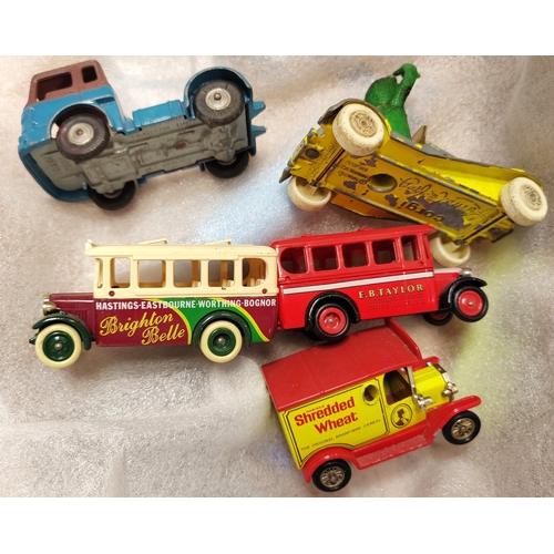 232 - Collection of cars, vans, buses, trucks etc. generally good to very good with Corgi, Dinky, Lledo, W... 