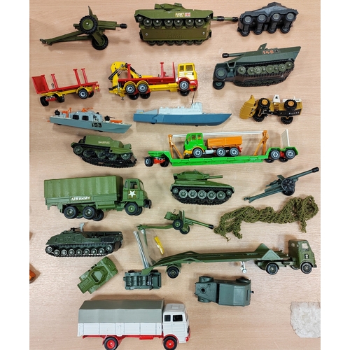 242 - Collection of mostly unboxed cars, buses, tractors, military vehicles, artillery etc. generally very... 