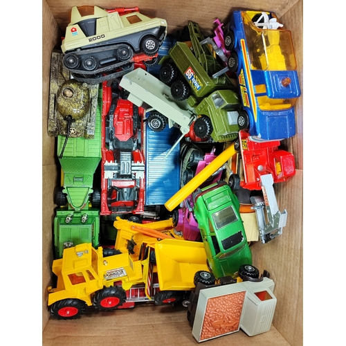 242 - Collection of mostly unboxed cars, buses, tractors, military vehicles, artillery etc. generally very... 