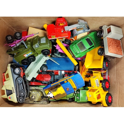 242 - Collection of mostly unboxed cars, buses, tractors, military vehicles, artillery etc. generally very... 