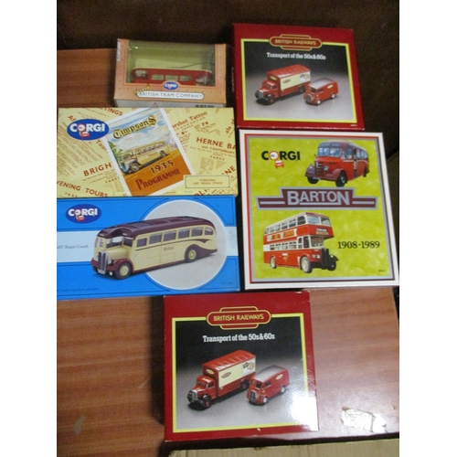 280 - Corgi. Boxed collection including Bedford No 19301, Burlingham Seagul No 97170, Burlington Trailways... 