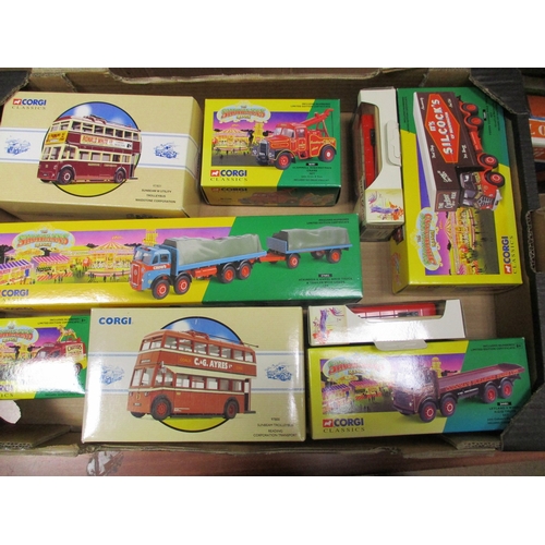 286 - Corgi. Colelction including Chipperfields tank No 14201, bus No 97316, 97871, Showmans Dodgem truck ... 