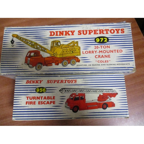 300 - Dinky. Collection with Turntable Fire Escape No 956 and Lorry Mounted Crane No 972 plus re-issues (3... 