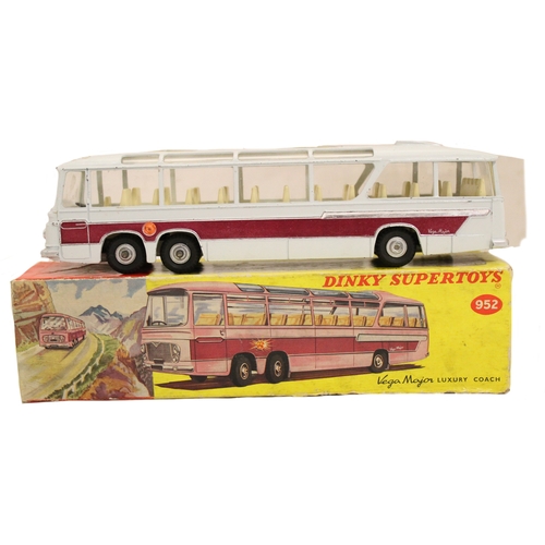 306 - Dinky. Collection including boxed Vega Major Luxury Coach No 952 red panel, cream interior, plus unb... 