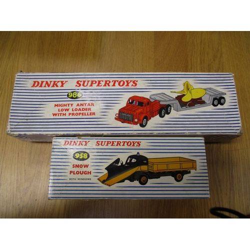 309 - Dinky. Pair of commercial vehicles with Mighty Antar low loader with propeller No 986 (wheel detache... 