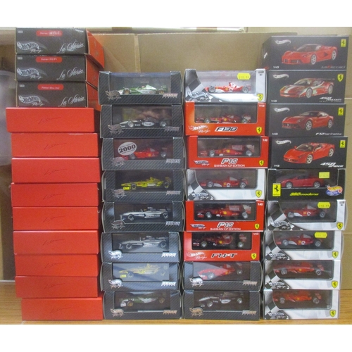 324 - Hot Wheels. Range of Ferrari racing and Formula 1 cars, produced by Ixo and Mattel, generally mint i... 