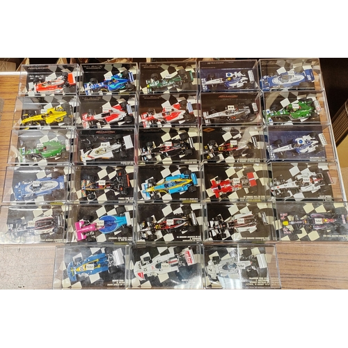 342 - Minichamps. Collection of F1 cars generally mint in very good to near mint plastic display cases. Qt... 