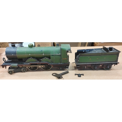 375 - Bing. 1 Gauge clockwork Atlantic class locomotive 4-4-2 No.1425 GNR tender (missing 2 wheels) finish... 