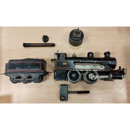 389 - Hornby. Flying Scotsman No.3 C L.N.E.R clockwork set, good in good box plus 1 inch gauge steam locom... 