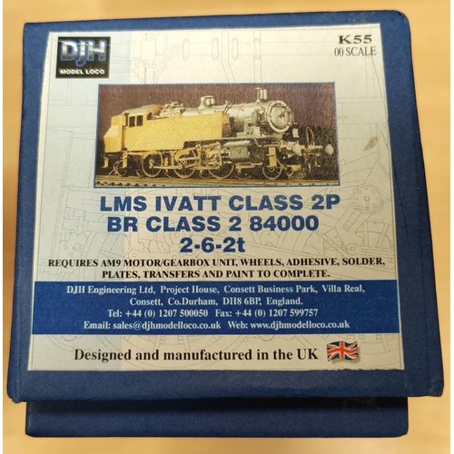 454 - DJH. OO gauge kit built LMS Ivatt class 2P BR class 2 2-6-2T locomotive No.K55 livery BR lined black... 