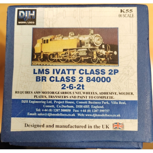 456 - DJH. OO gauge kit built LMS Ivatt class 2P BR class 2 2-6-2T locomotive No.K55 livery BR lined black... 