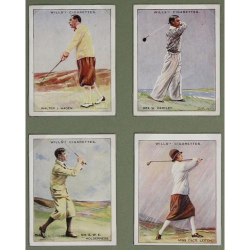 46 - Wills. Famous Golfers complete set in frame generally good. GLASS WILL NOT BE POSTED. Cat. £550. (Se... 