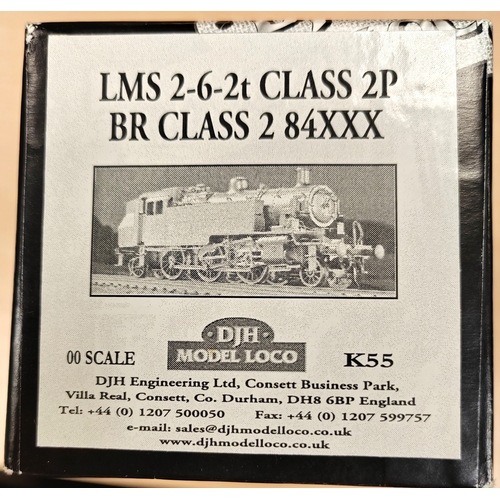 471 - DJH. OO gauge kit built LMS 2-6-2T class 2P BR class 2 locomotive No.K55 livery BR lined black with ... 