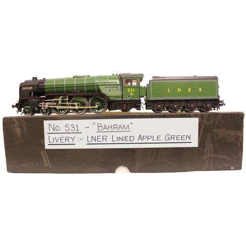 479 - DJH. K33 OO gauge kit built Peppercorn A2 Class 'Bahram' 4-6-2 LNER lined apple green 532 locomotive... 