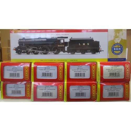 493 - Hornby. Range of OO gauge Class 5MT 4-6-0 locomotives with tenders, generally mint in excellent to n... 