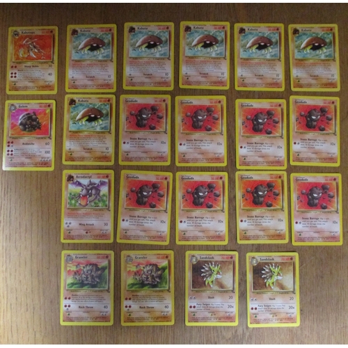 55 - Pokémon. Collection of booster packs (24), heavy (8), cards (170), plus pogs generally very good, fe... 