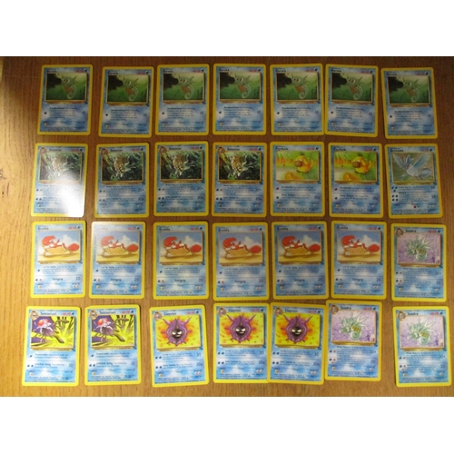 55 - Pokémon. Collection of booster packs (24), heavy (8), cards (170), plus pogs generally very good, fe... 