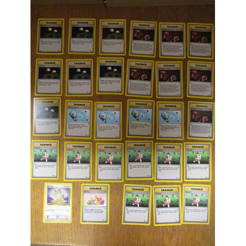 55 - Pokémon. Collection of booster packs (24), heavy (8), cards (170), plus pogs generally very good, fe... 