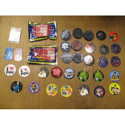 55 - Pokémon. Collection of booster packs (24), heavy (8), cards (170), plus pogs generally very good, fe... 