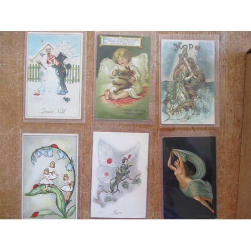 63 - Misc. coln. of loose subject cards. Glamour and pretty girls, children, greetings, teddy bears, cats... 