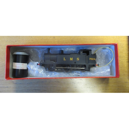 632 - OO gauge 2 car LMS Push-Pull unit, with Bachmann LMS 7524 black 0-6-0 tank locomotive, Anbrico LMS t... 