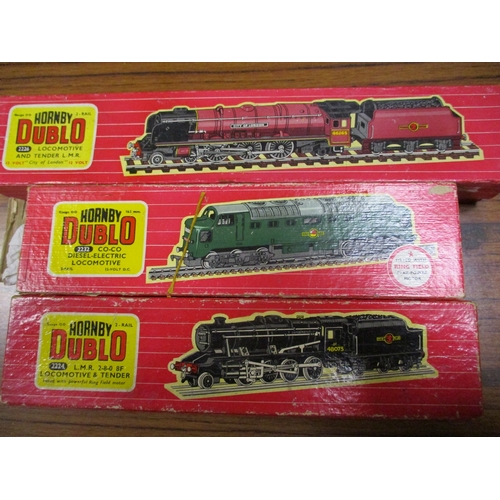 649 - Hornby Dublo. Collection of locomotives including boxed City of London 46245 4-6-2 No 2226, tank 480... 