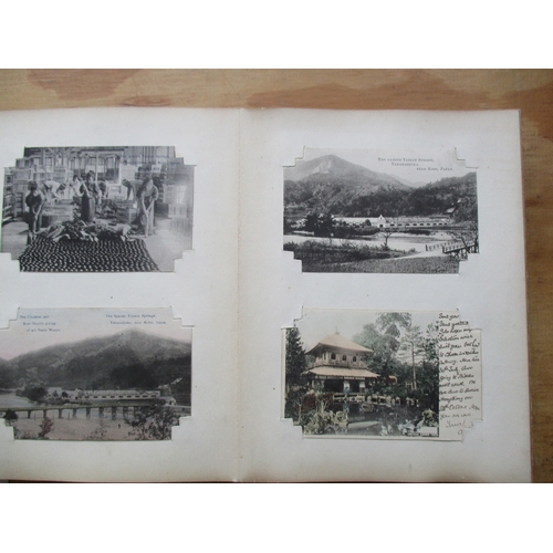 78 - Misc. coln. in concertina type laquered album. Hong Kong street scenes and native life. China, Japan... 