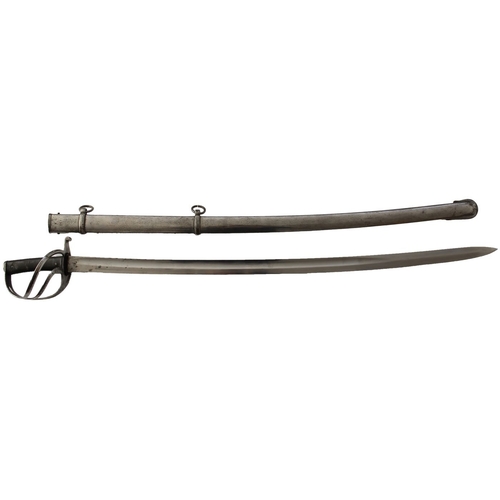 106 - Rare Yeomanry 1853 Pattern cavalry trooper's sword and scabbard by Enfield, this example has the rar... 