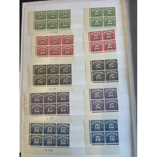 117 - British Occupation of Italian Colonies. A mint coln of postage dues in control blocks of 6 or 4 on s... 