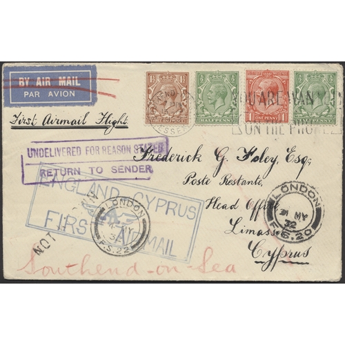 120 - Cyprus. QV-QEII postal history coln in 11 folders, stockbooks and loose. A focus on Cyprus pmks, wit... 