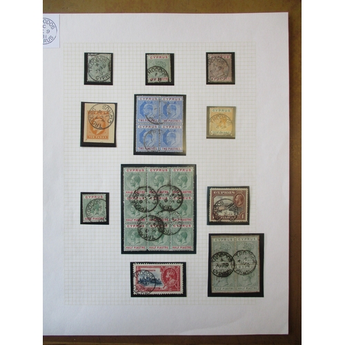 120 - Cyprus. QV-QEII postal history coln in 11 folders, stockbooks and loose. A focus on Cyprus pmks, wit... 