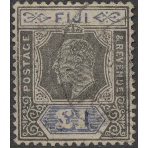 122 - Fiji. Forgeries. Forgery of the 1903 £1 on watermarked paper, FU with light cds. This example has th... 