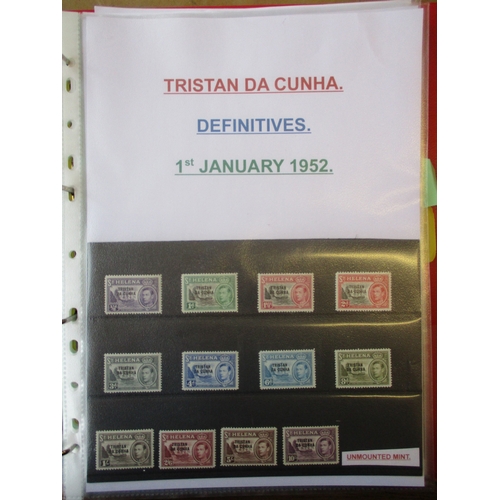 146 - Tristan Da Cunha. Postal history coln in 5 folders. Issues complete to 1965 with booklets, incl 1952... 