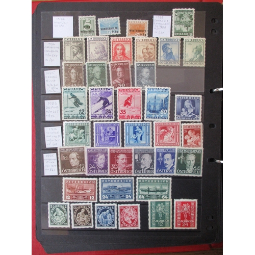 148 - Austria. Early to modern M/U coln in 2 albums, a stockbook and loose leaves, incl 1925 Airmail vals ... 