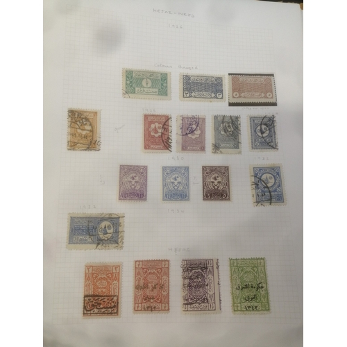 181 - Saudi Arabia. Early to modern M/U misc coln on old album leaves, from Hejaz used/unused ranges, midd... 