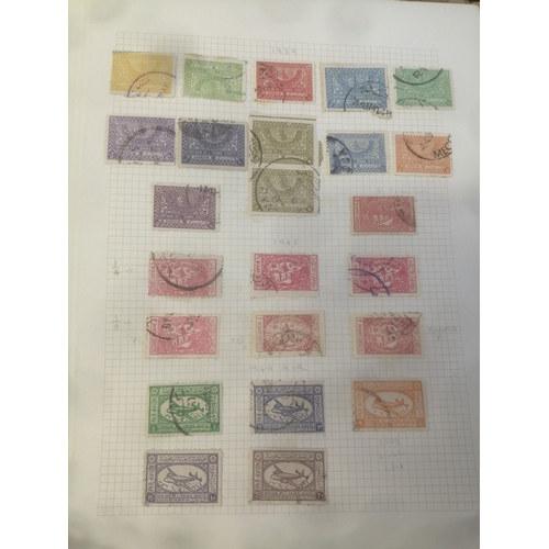 181 - Saudi Arabia. Early to modern M/U misc coln on old album leaves, from Hejaz used/unused ranges, midd... 