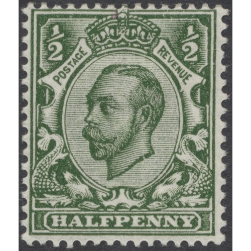 230 - An M/UM/o.g. study of the 1911-12 Downey Head ½d value, with ranges of shades from both the Wmk Impe... 