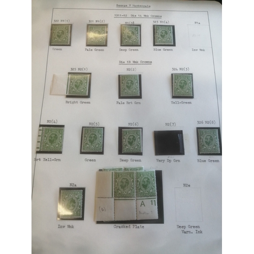 230 - An M/UM/o.g. study of the 1911-12 Downey Head ½d value, with ranges of shades from both the Wmk Impe... 