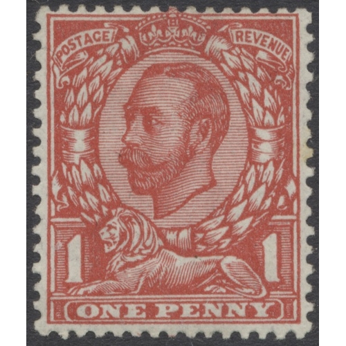 231 - A specialised M/UM/o.g. shades (and wmk variations) study of the 1911-12 Downey head 1d red value on... 